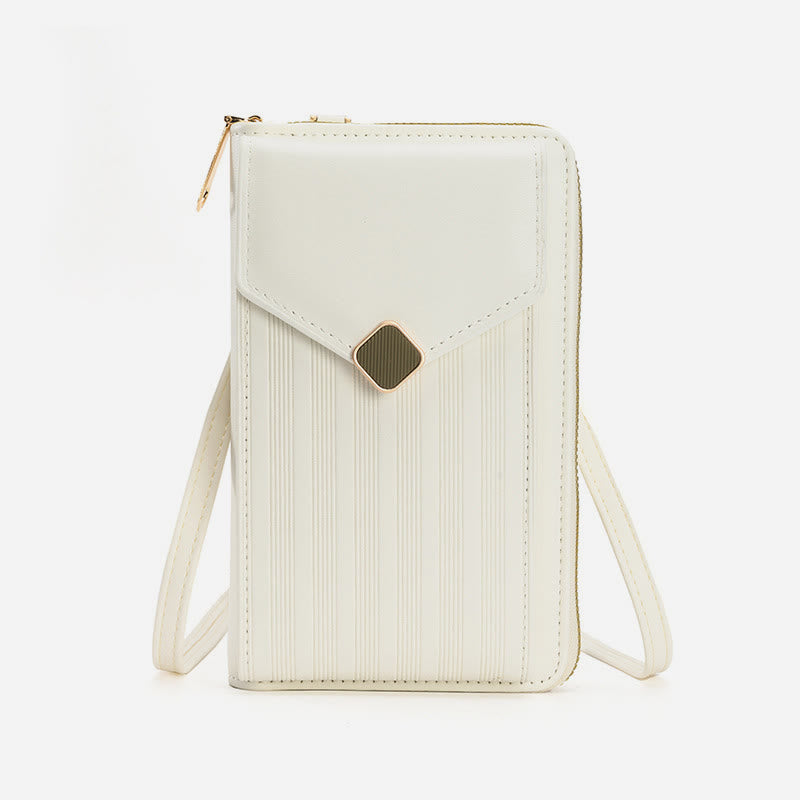 Handy-Umhängetasche, Geldbörse mit Riemen-Design, Kunstleder, für Damen