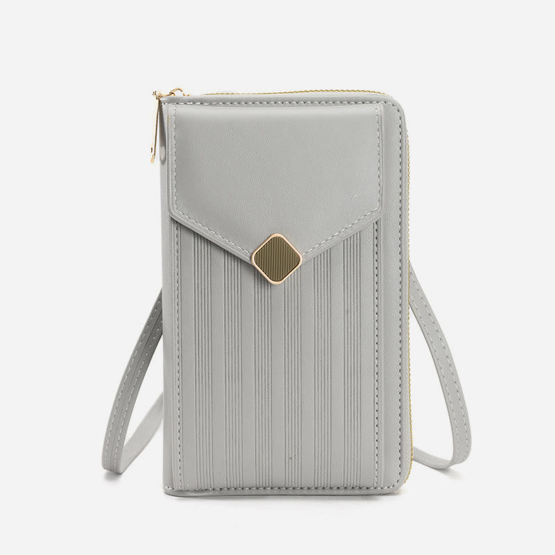 Handy-Umhängetasche, Geldbörse mit Riemen-Design, Kunstleder, für Damen