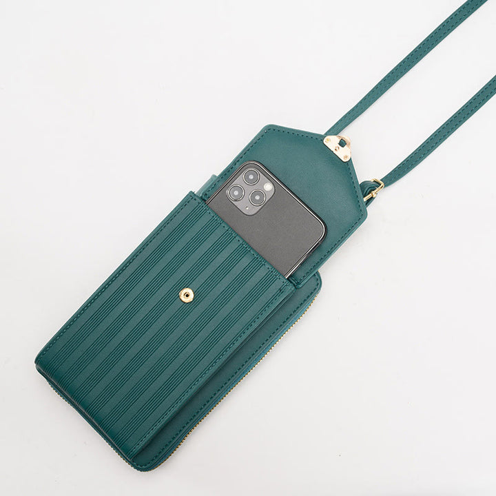 Handy-Umhängetasche, Geldbörse mit Riemen-Design, Kunstleder, für Damen
