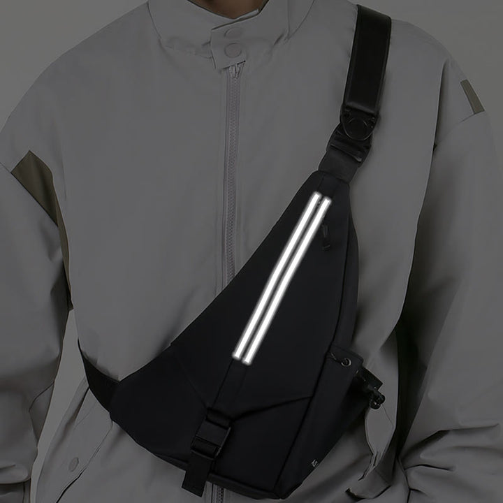 Wasserdichte reflektierende Schultertasche Brusttasche für Männer Reise Sport Geldbörsen
