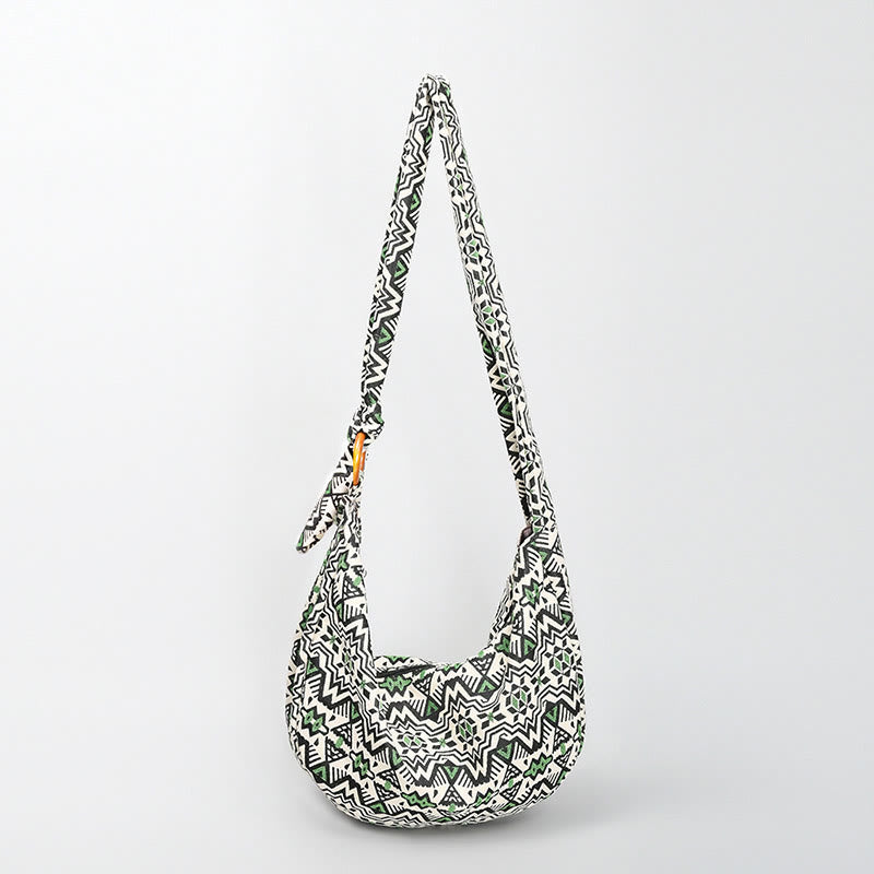 Umhängetasche im Boho-Stil, Vintage-Hobo-Tasche aus Segeltuch