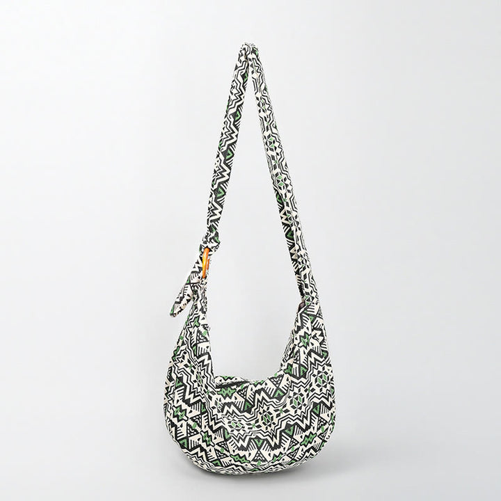 Umhängetasche im Boho-Stil, Vintage-Hobo-Tasche aus Segeltuch