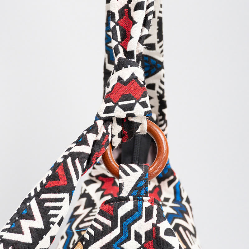 Umhängetasche im Boho-Stil, Vintage-Hobo-Tasche aus Segeltuch