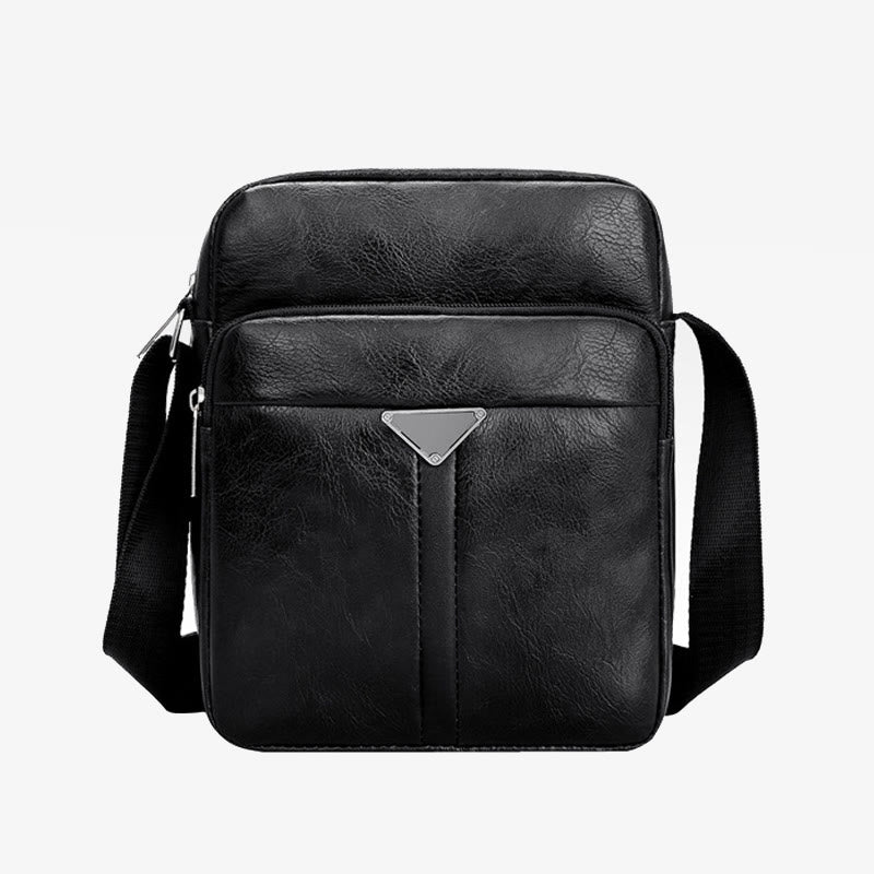 Kleine Umhängetasche für Herren im Retro-Stil, veganes Leder, Messenger-Tasche