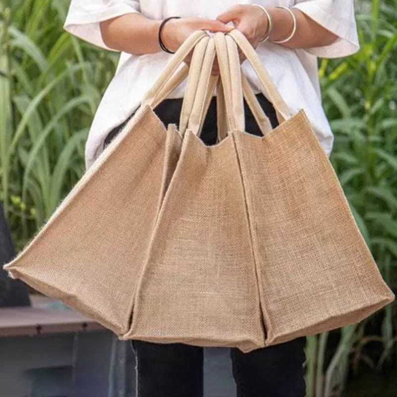 Tragetasche aus Sackleinen mit Blumenmuster, Geschenk für die Schwiegertochter, große Reise-/Shopping-Umhängetasche