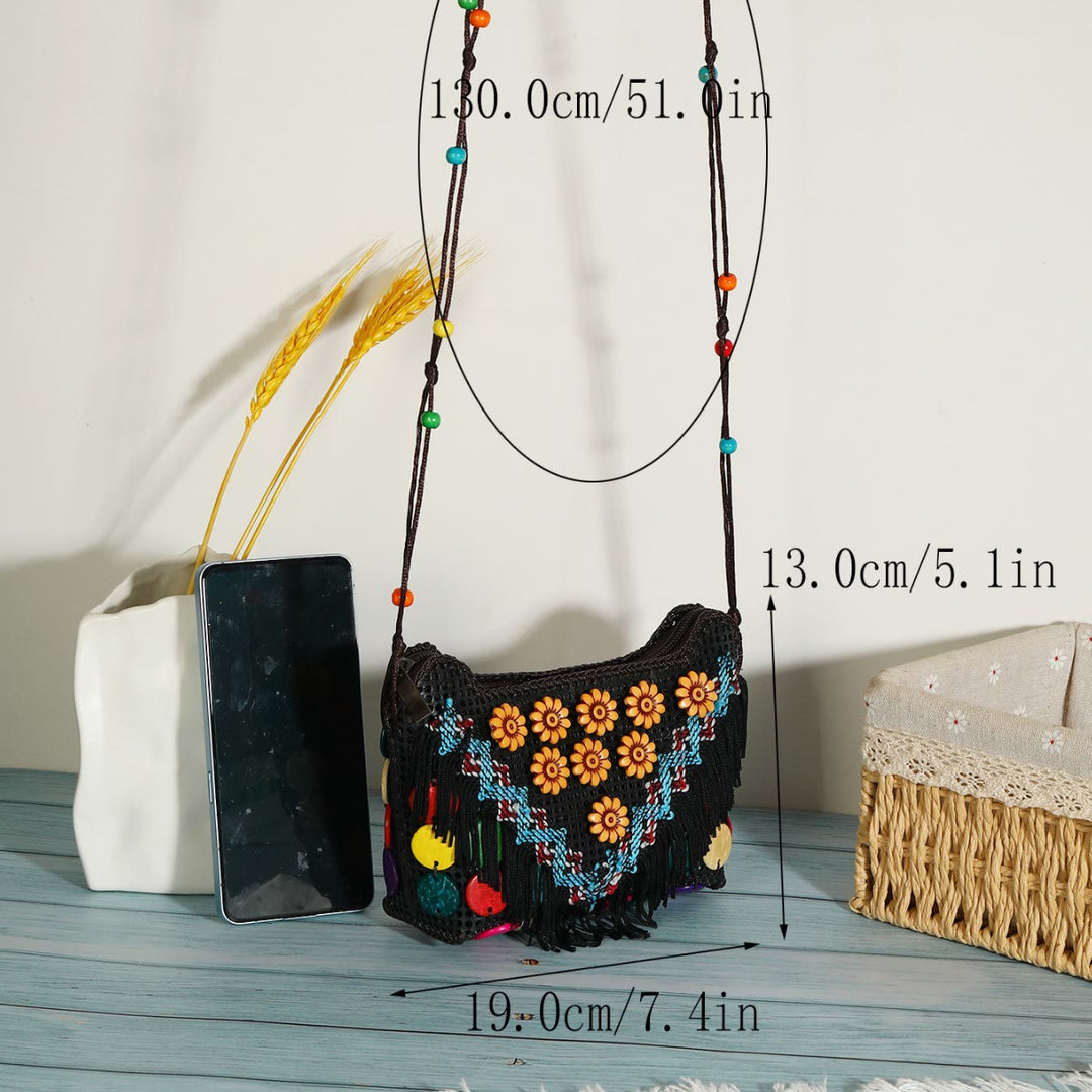 Kleine Umhängetasche für Damen, Kokosnussschale, Handtasche, Handytasche