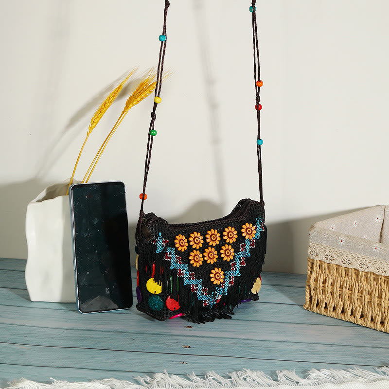 Kleine Umhängetasche für Damen, Kokosnussschale, Handtasche, Handytasche