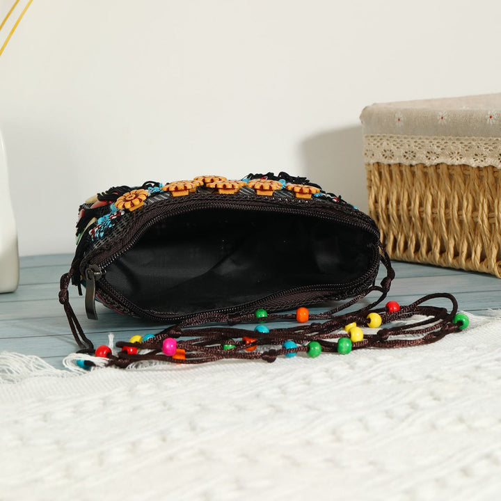 Kleine Umhängetasche für Damen, Kokosnussschale, Handtasche, Handytasche