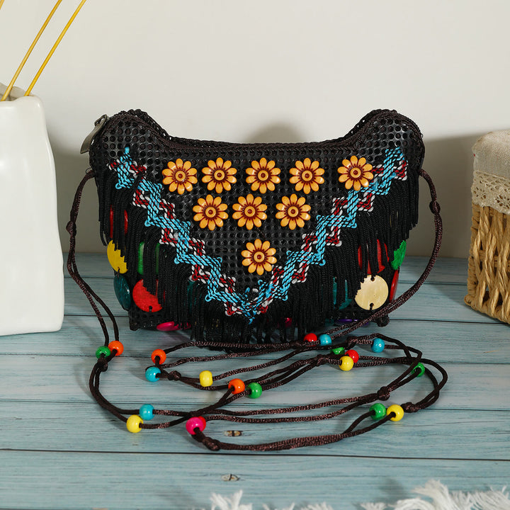 Kleine Umhängetasche für Damen, Kokosnussschale, Handtasche, Handytasche