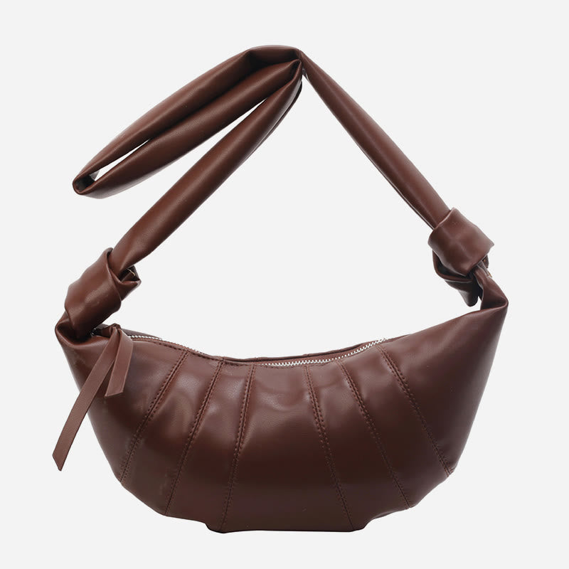 Kreative Croissant-Tasche aus Kunstleder, weiche Hobo-Tasche, Umhängetasche für Damen
