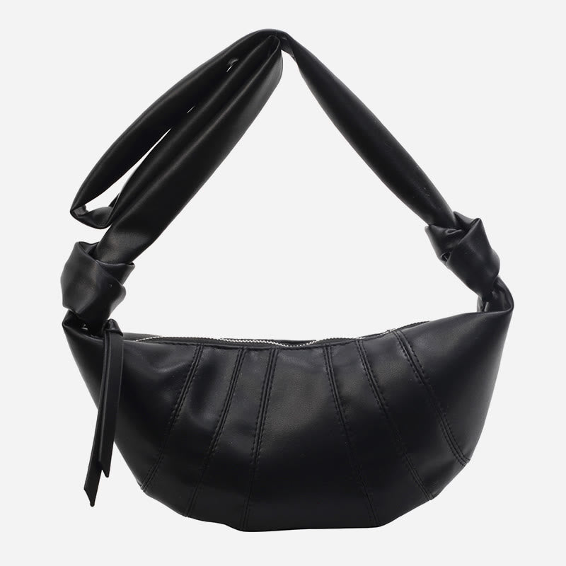 Kreative Croissant-Tasche aus Kunstleder, weiche Hobo-Tasche, Umhängetasche für Damen