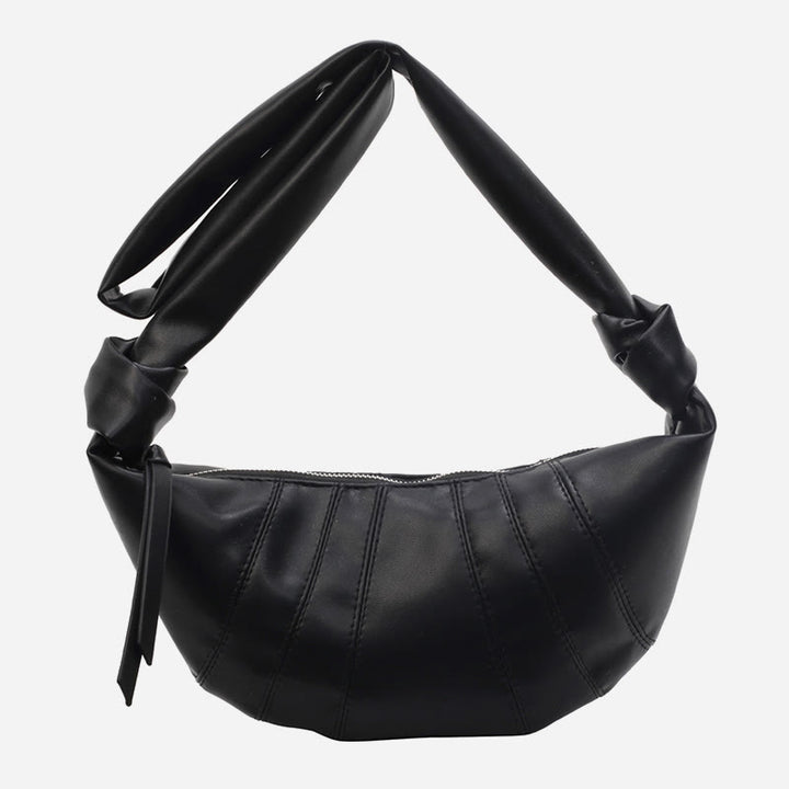 Kreative Croissant-Tasche aus Kunstleder, weiche Hobo-Tasche, Umhängetasche für Damen