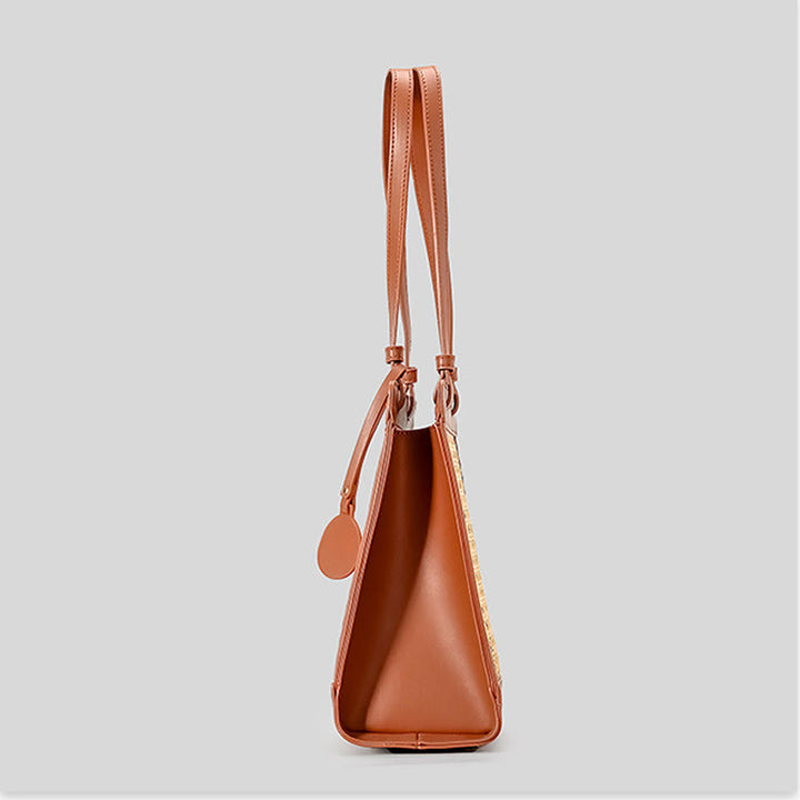 Gewebte Einkaufstasche, Schultertasche, Vintage, ausgehöhlte Reise-/Strandhandtaschen