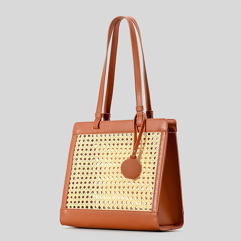 Gewebte Einkaufstasche, Schultertasche, Vintage, ausgehöhlte Reise-/Strandhandtaschen