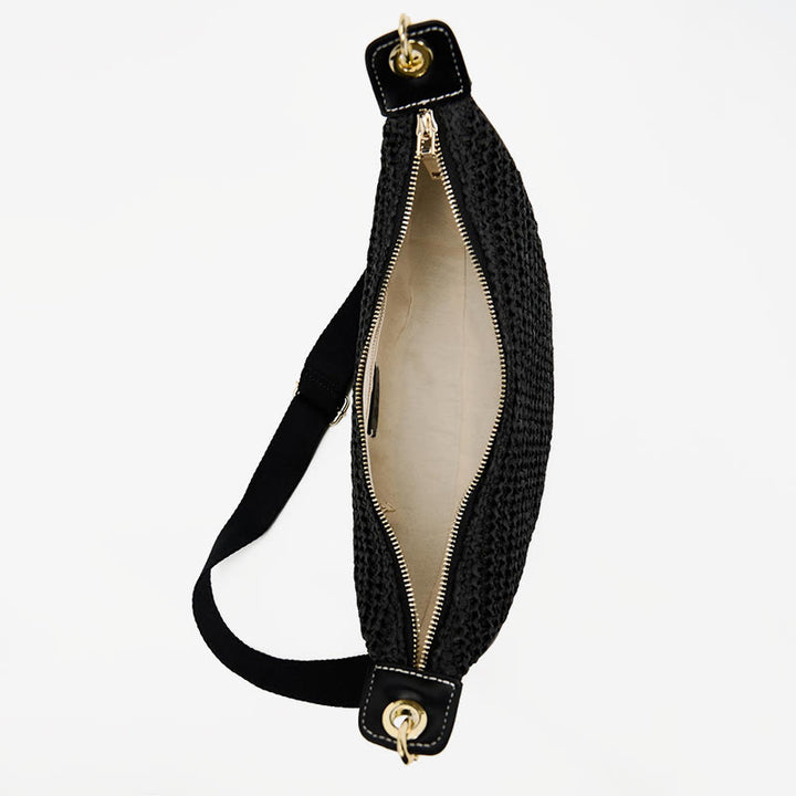 Strohgewebte Tasche, Hobo-Tasche, Umhängetasche, Schultertasche für Damen