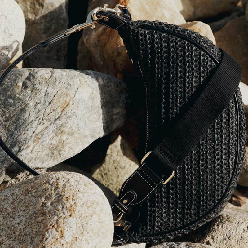 Strohgewebte Tasche, Hobo-Tasche, Umhängetasche, Schultertasche für Damen
