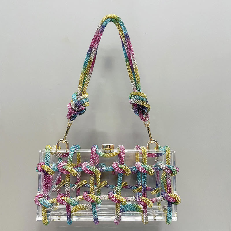 Strass Clutch Kristall Abendtasche Glitzer Party Tasche