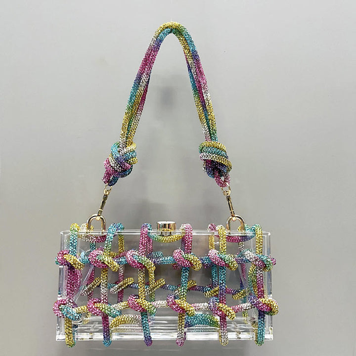 Strass Clutch Kristall Abendtasche Glitzer Party Tasche