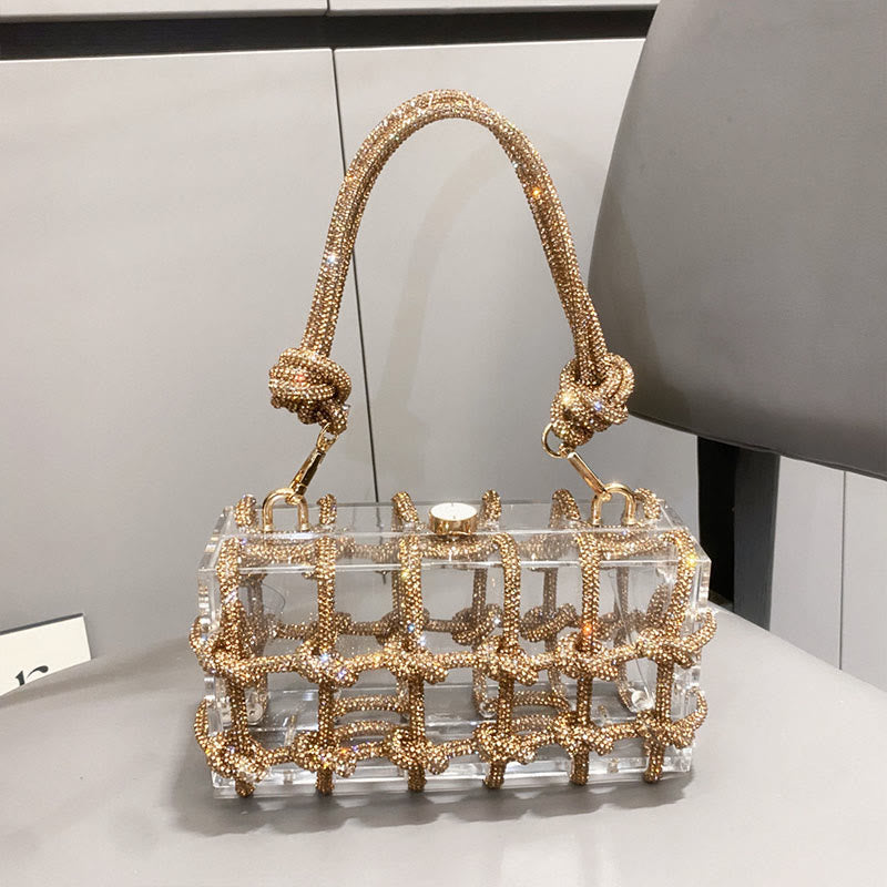 Strass Clutch Kristall Abendtasche Glitzer Party Tasche