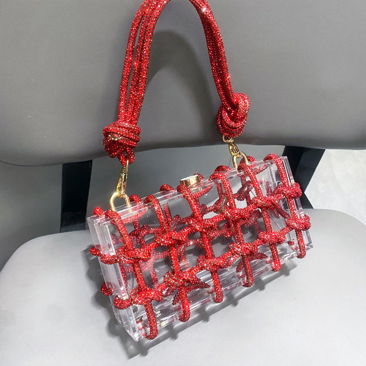 Strass Clutch Kristall Abendtasche Glitzer Party Tasche