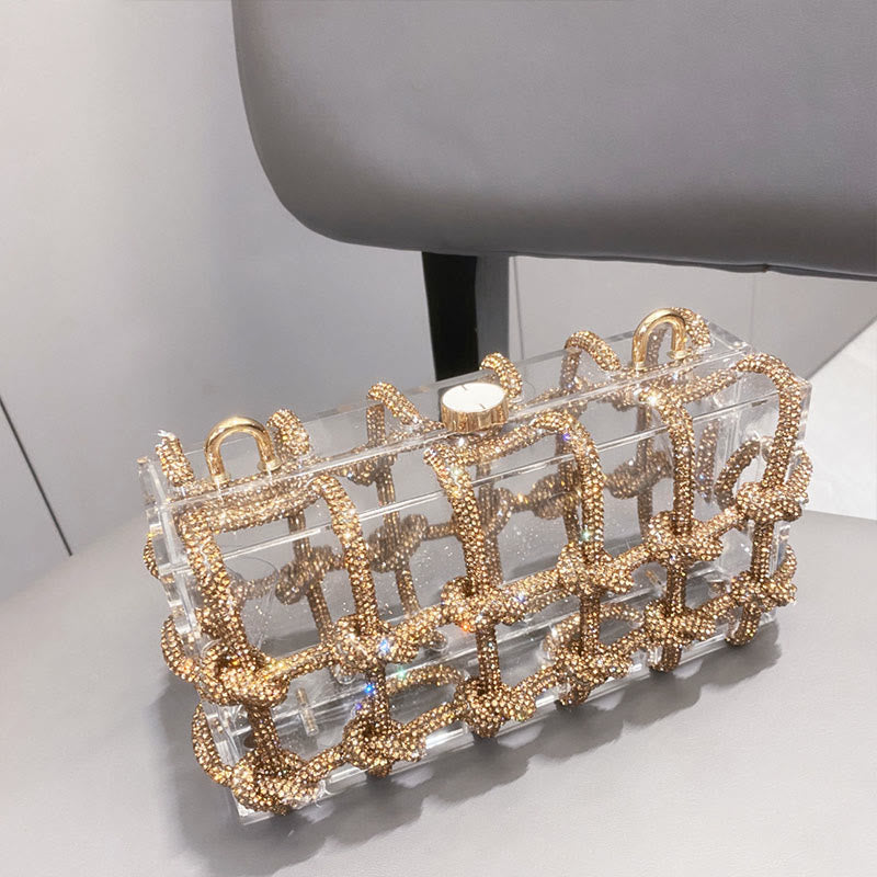 Strass Clutch Kristall Abendtasche Glitzer Party Tasche