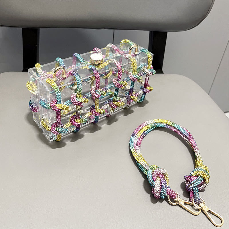 Strass Clutch Kristall Abendtasche Glitzer Party Tasche