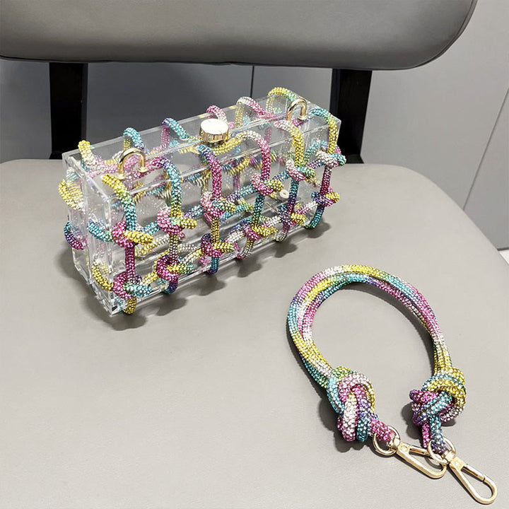 Strass Clutch Kristall Abendtasche Glitzer Party Tasche