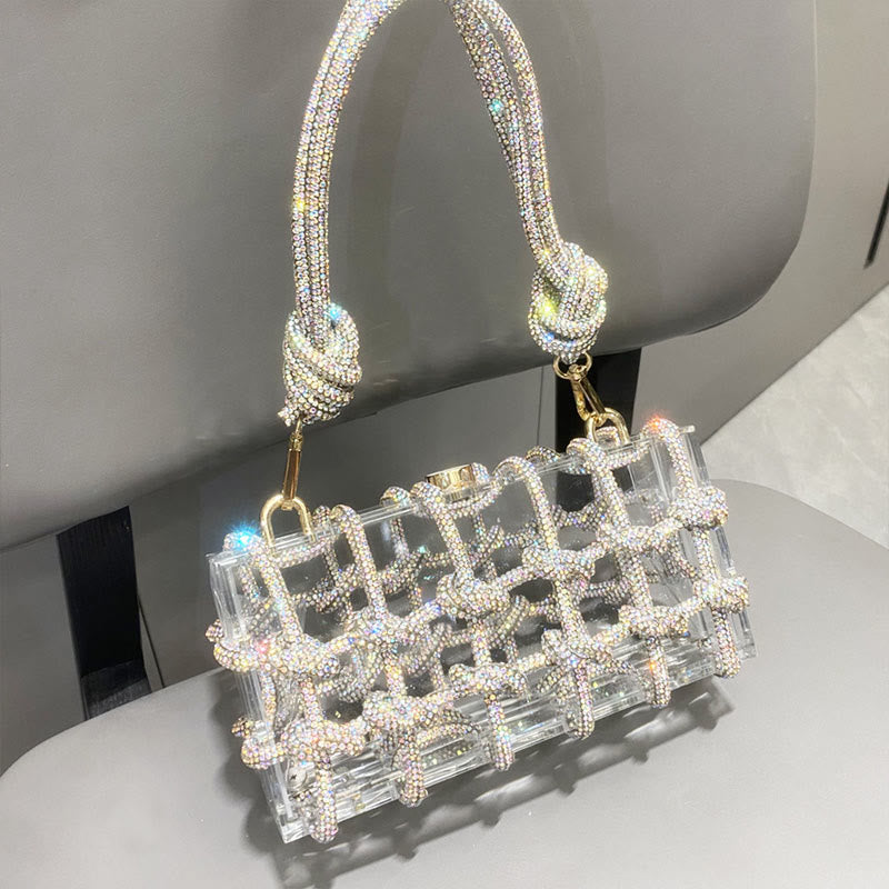 Strass Clutch Kristall Abendtasche Glitzer Party Tasche