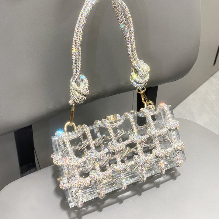 Strass Clutch Kristall Abendtasche Glitzer Party Tasche