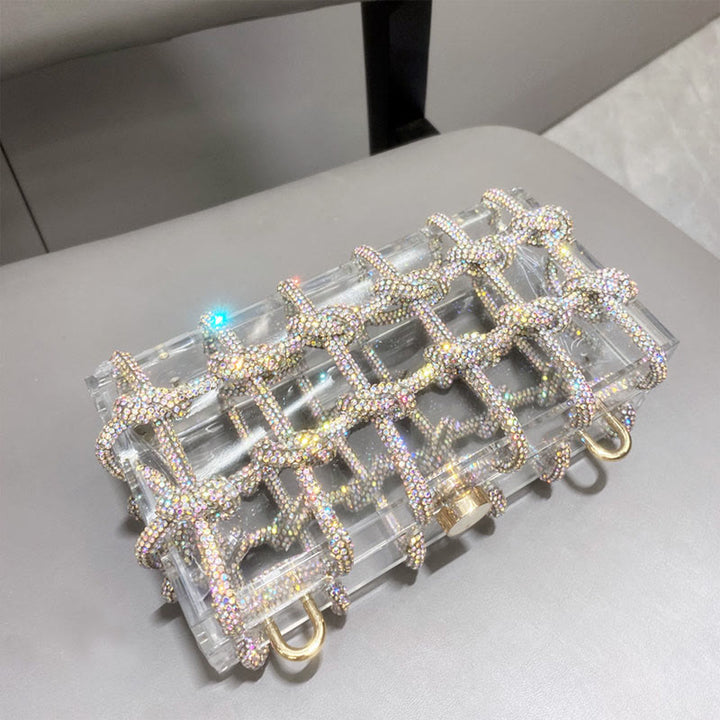 Strass Clutch Kristall Abendtasche Glitzer Party Tasche