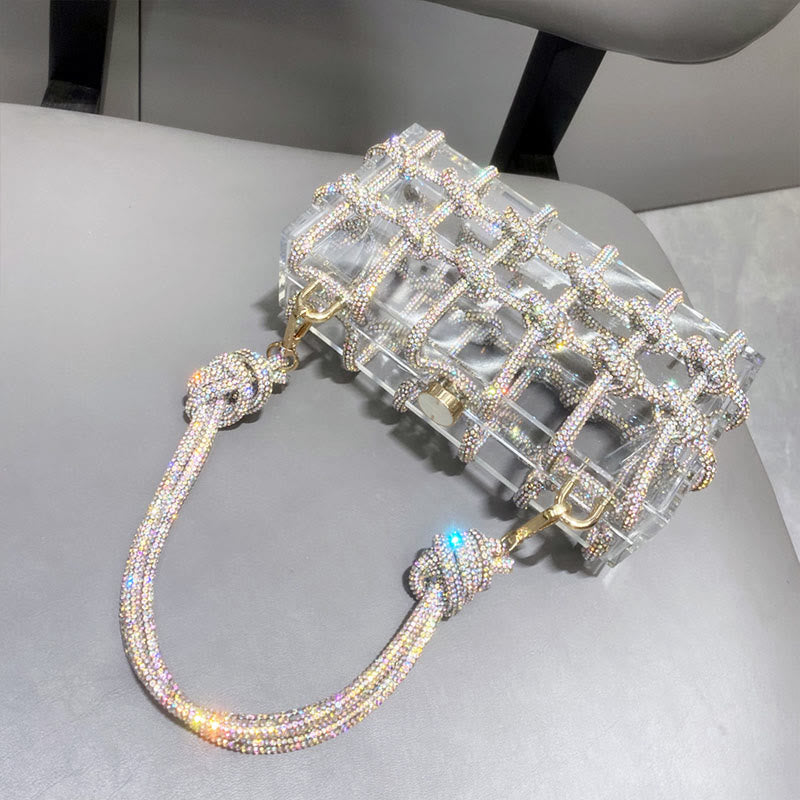 Strass Clutch Kristall Abendtasche Glitzer Party Tasche