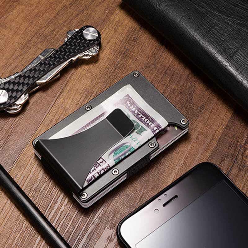 RFID-blockierender Kreditkartenhalter, Kartenetui, minimalistische Geldbörse für Männer