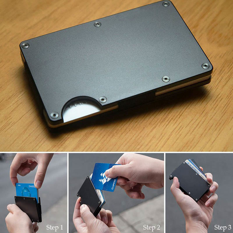 RFID-blockierender Kreditkartenhalter, Kartenetui, minimalistische Geldbörse für Männer - image 5