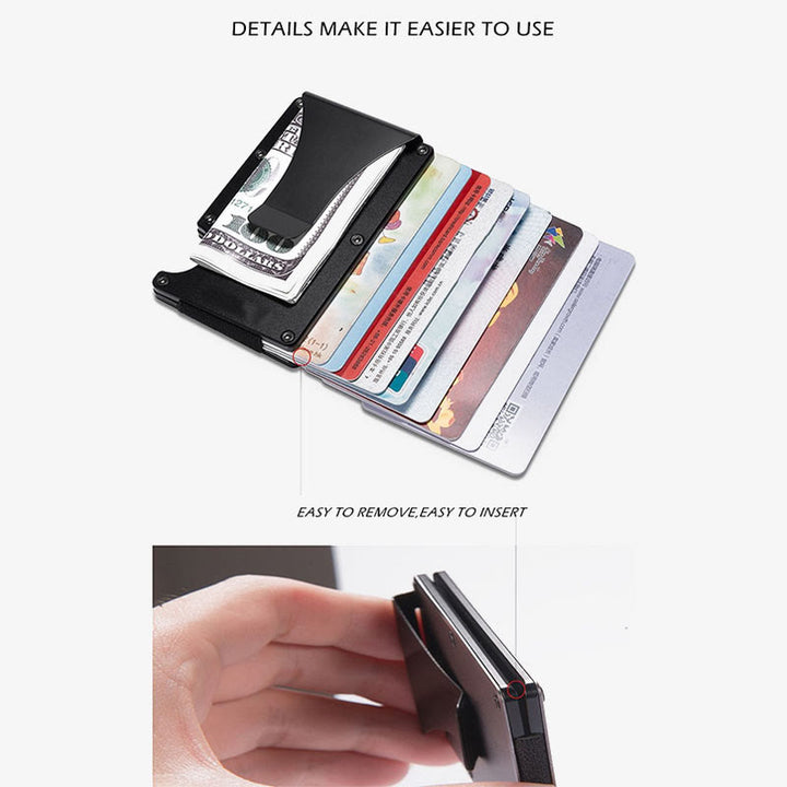 RFID-blockierender Kreditkartenhalter, Kartenetui, minimalistische Geldbörse für Männer - image 2