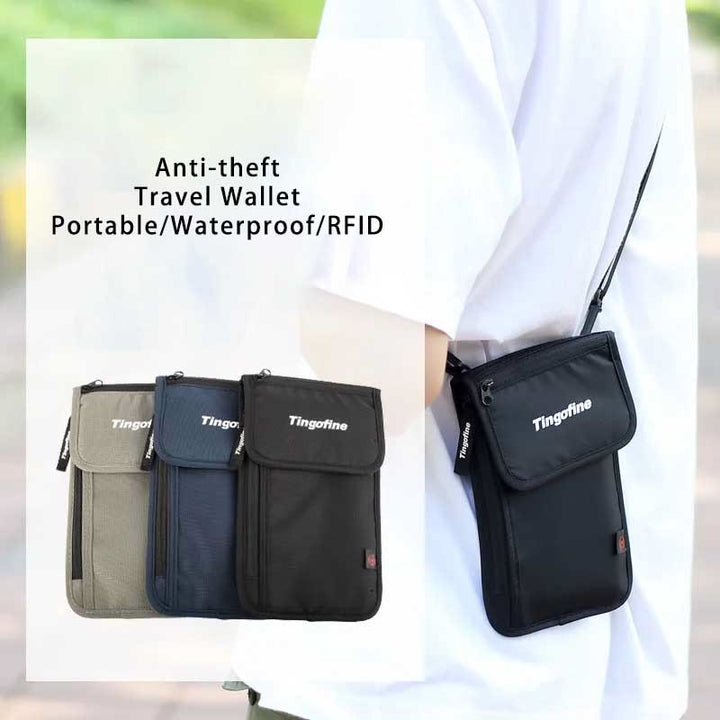 Wasserdichte RFID-blockierende Reisebrieftasche, Reisepasshülle, kleine Umhängetasche