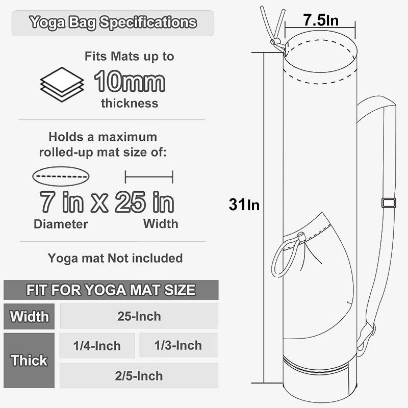 Große Kapazität Yoga Matte Tasche mit Dry Wet De Part Tasche Flammenhalter