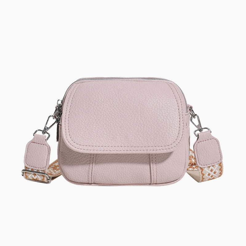 Umhängetasche aus veganem Leder für Damen, mittlere Größe, breiter Riemen, Schultertasche
