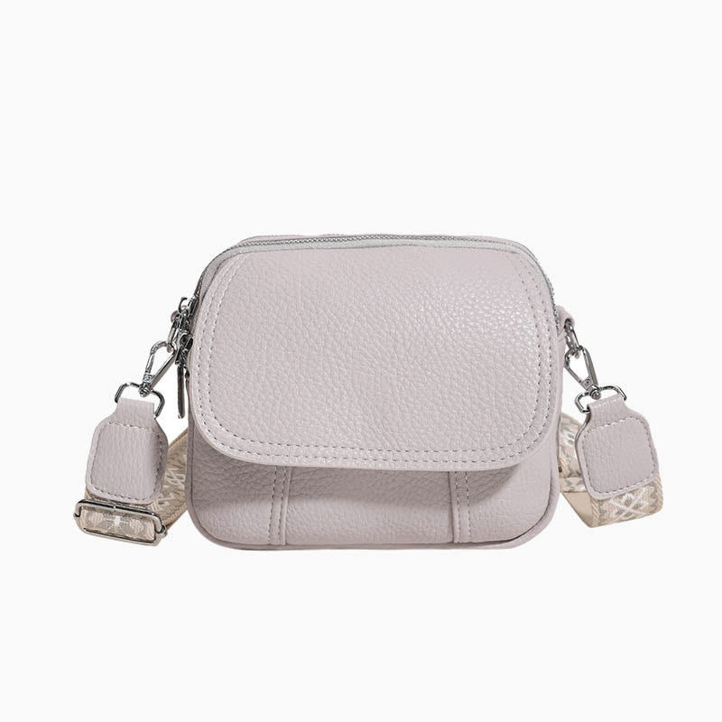 Umhängetasche aus veganem Leder für Damen, mittlere Größe, breiter Riemen, Schultertasche