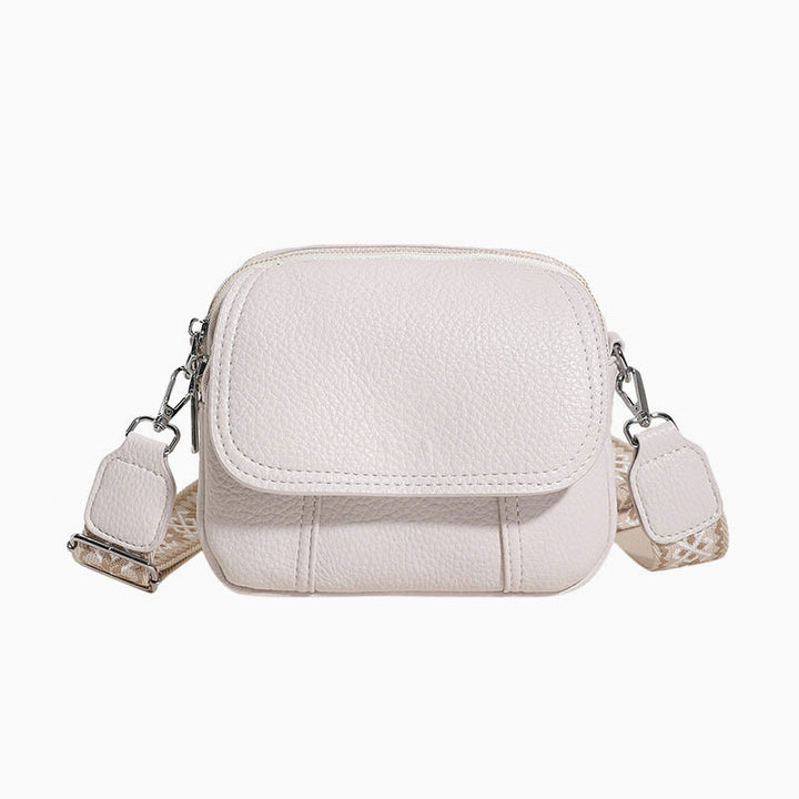 Umhängetasche aus veganem Leder für Damen, mittlere Größe, breiter Riemen, Schultertasche
