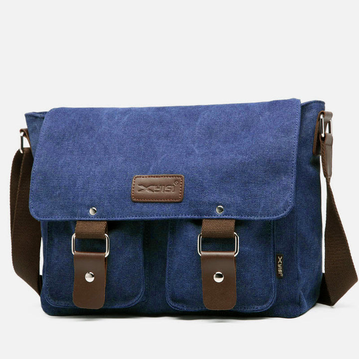 Kuriertasche für Herren, große Kapazität, lässige Schultertasche aus Segeltuch