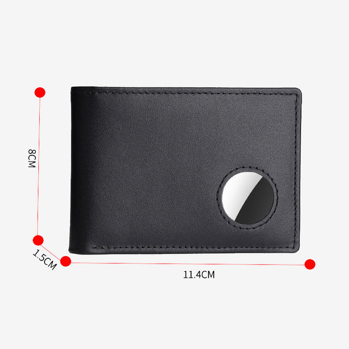 Diebstahlsichere RFID-blockierende Vordertaschen-Geldbörse aus Leder mit Airtag-Halter 