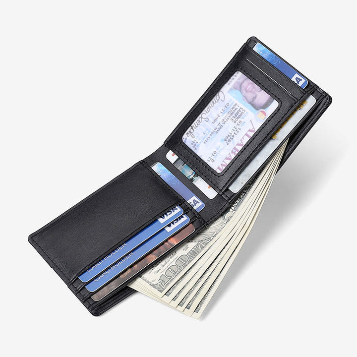 Diebstahlsichere RFID-blockierende Vordertaschen-Geldbörse aus Leder mit Airtag-Halter 