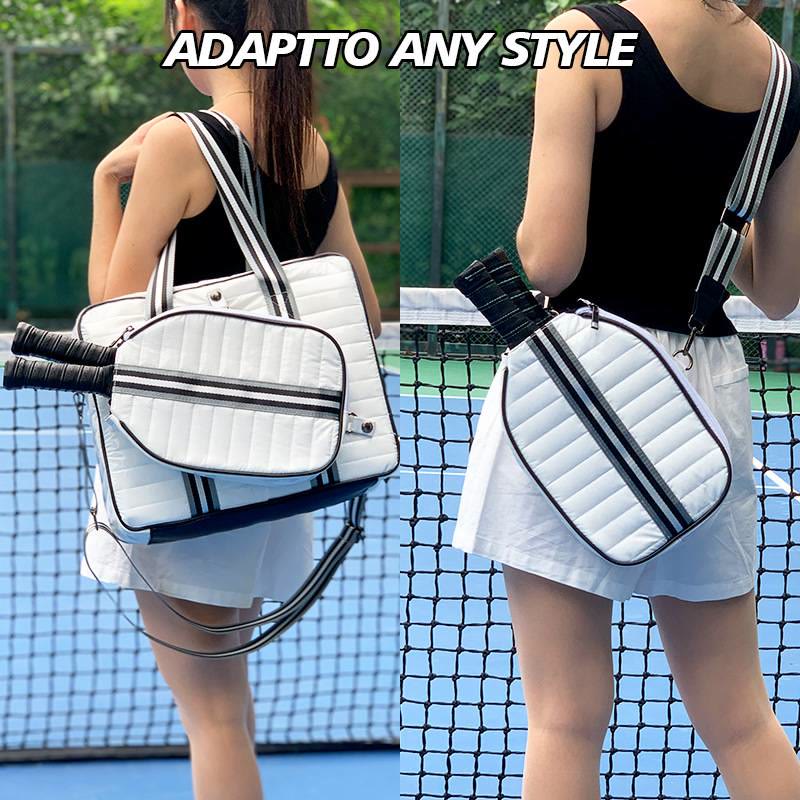 Pickleball-Schlägertasche für Sport, gestreifte Umhängetasche aus Daunenbaumwolle