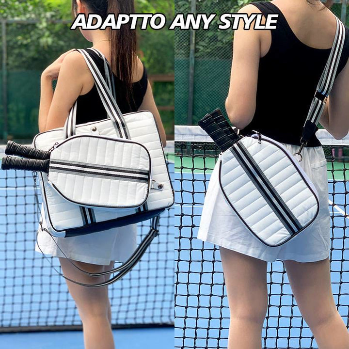 Pickleball-Schlägertasche für Sport, gestreifte Umhängetasche aus Daunenbaumwolle