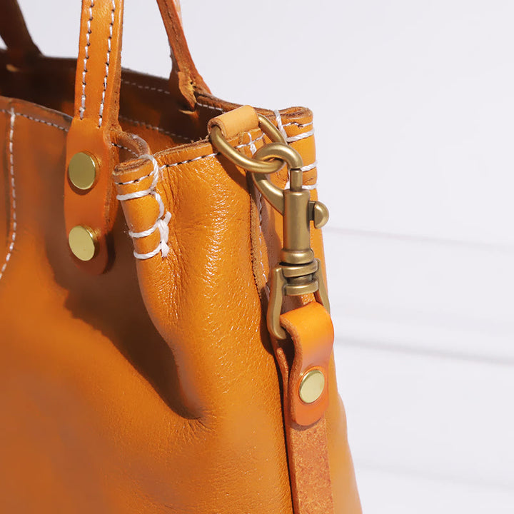 Handgemachte Einkaufstasche für Frauen elegante Retro weiche Ledertasche