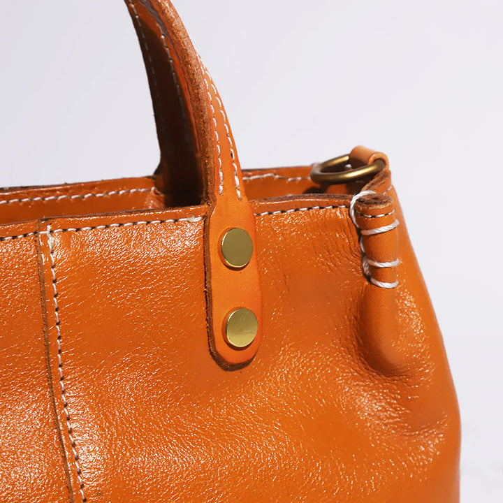 Handgemachte Einkaufstasche für Frauen elegante Retro weiche Ledertasche