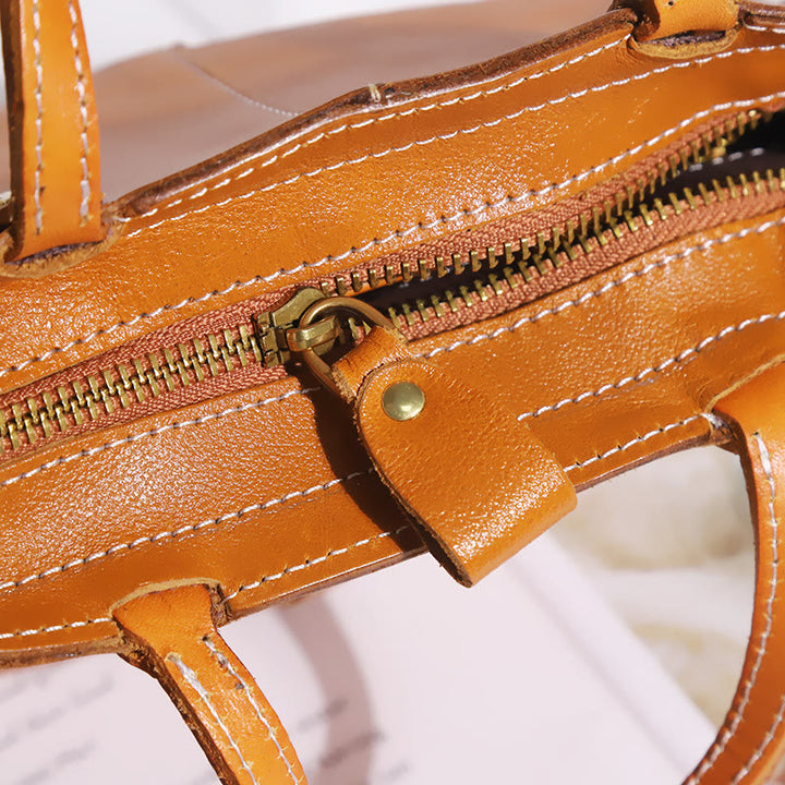 Handgemachte Einkaufstasche für Frauen elegante Retro weiche Ledertasche