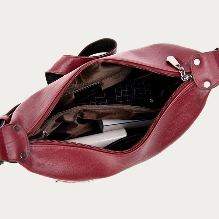 Umhängetasche für Damen, kratzfeste Einkaufstasche aus Leder für die Freizeit