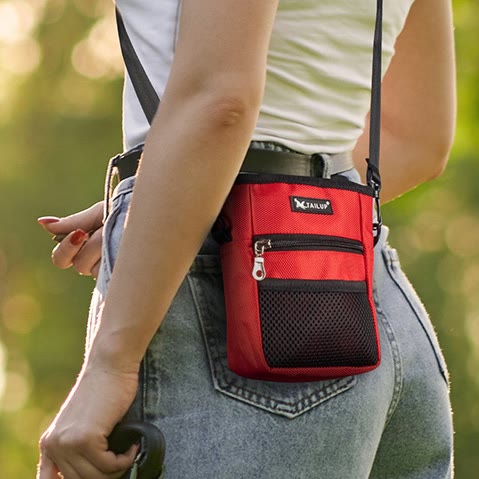 Hundeleckerli-Tasche Snackbehälter mit Umhängegurt und Gürtelschlaufe