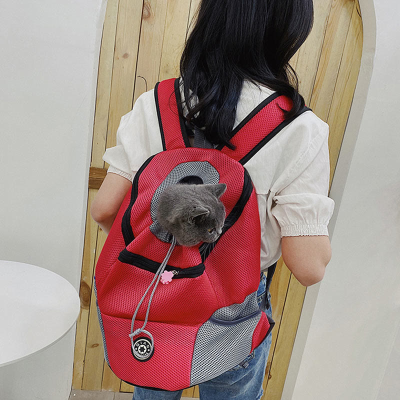 Haustierträger-Rucksack, belüfteter Netz-Rucksack mit Sicherheitsgurt